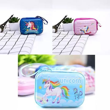Unicorn Multicolor Tin Zipper Pouch - 10x7x3 - Stylish and Functional Storage