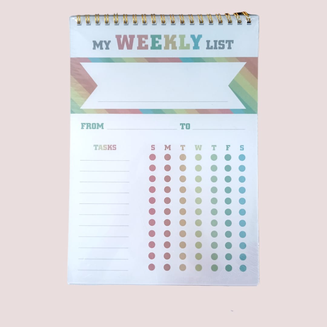 Inkarto Weekly List Diary WeeklyWise: Your Organized Life Planner I  Pack of  50 Sheets I