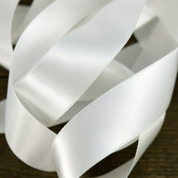 Premium 1.5 inch double faced satin ribbon (Pastel color)-  Matt White