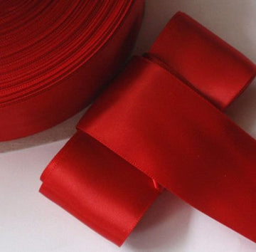 Premium 1.5 inch double faced satin ribbon (Pastel color)-  Red