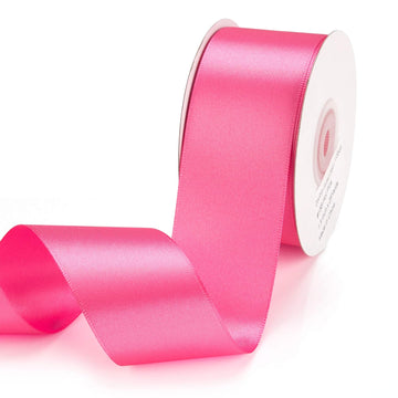 Premium 1.5 inch double faced satin ribbon (Pastel color) neon pink