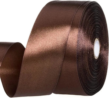 Premium Pastel double faced satin ribbon (1.5 inch) -matt brown