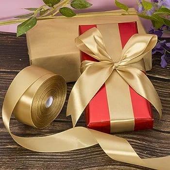 Jaferjee kikabhai unwala-9819311488 ribbons Premium satin ribbon (1.5 Inch) - Champagne Golden