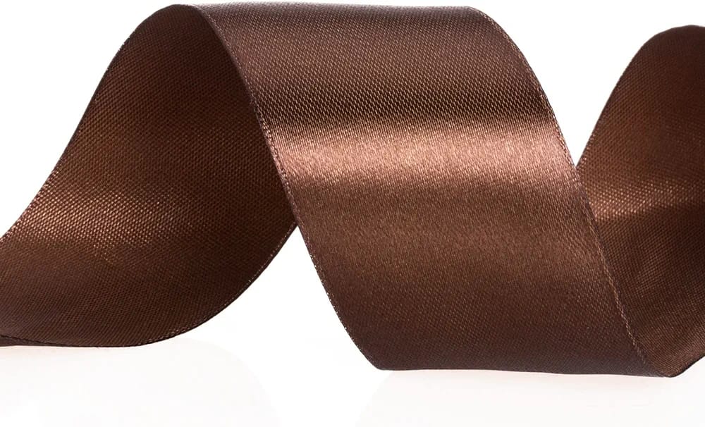 1 Inch Brown Satin Ribbon for Flower Bouquet 6 Pack Colorful
