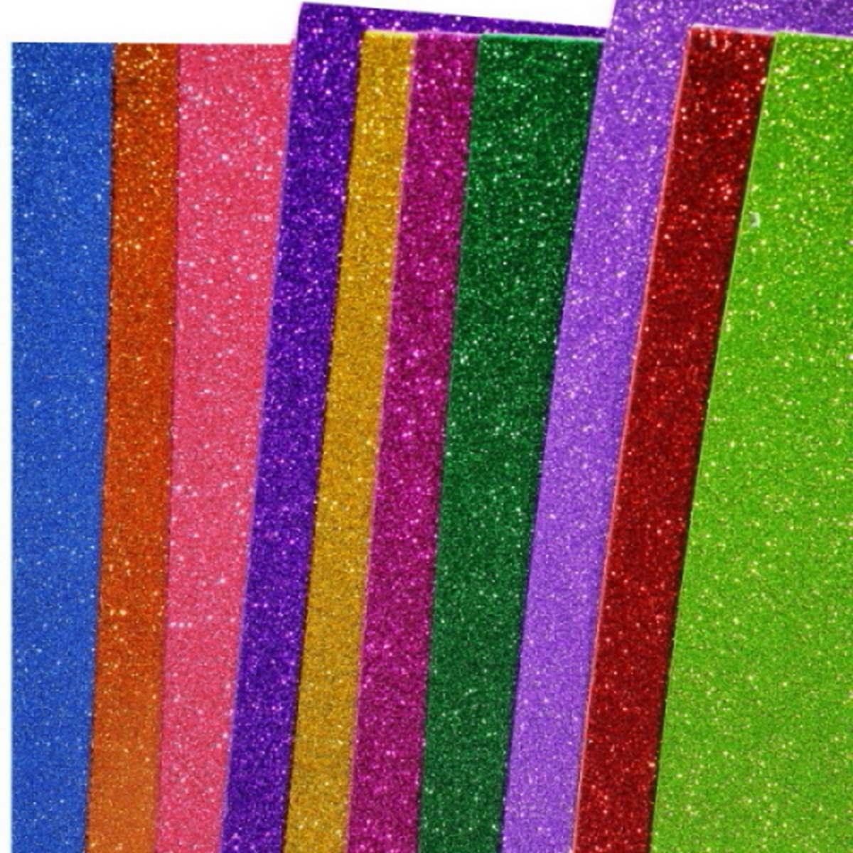 jags-mumbai 1 Foam Sheet Glitter With Sticke A4 Glitter Foam Sheet With Stk Multi 10Sheet 71815
