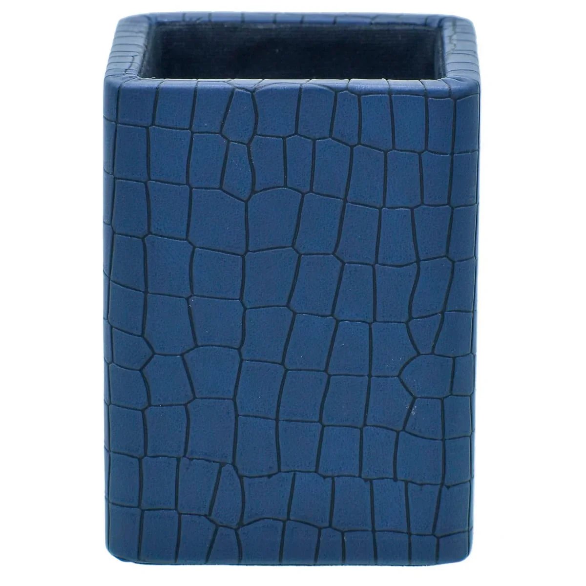 jags-mumbai 1 Leather Pen Stand Leather Pen Stand Square Crocodile Blue Tumbler LPSS05