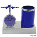 jags-mumbai 1 Pen Stand Pen Stand With Watch With Air Craft Blue TT525BE