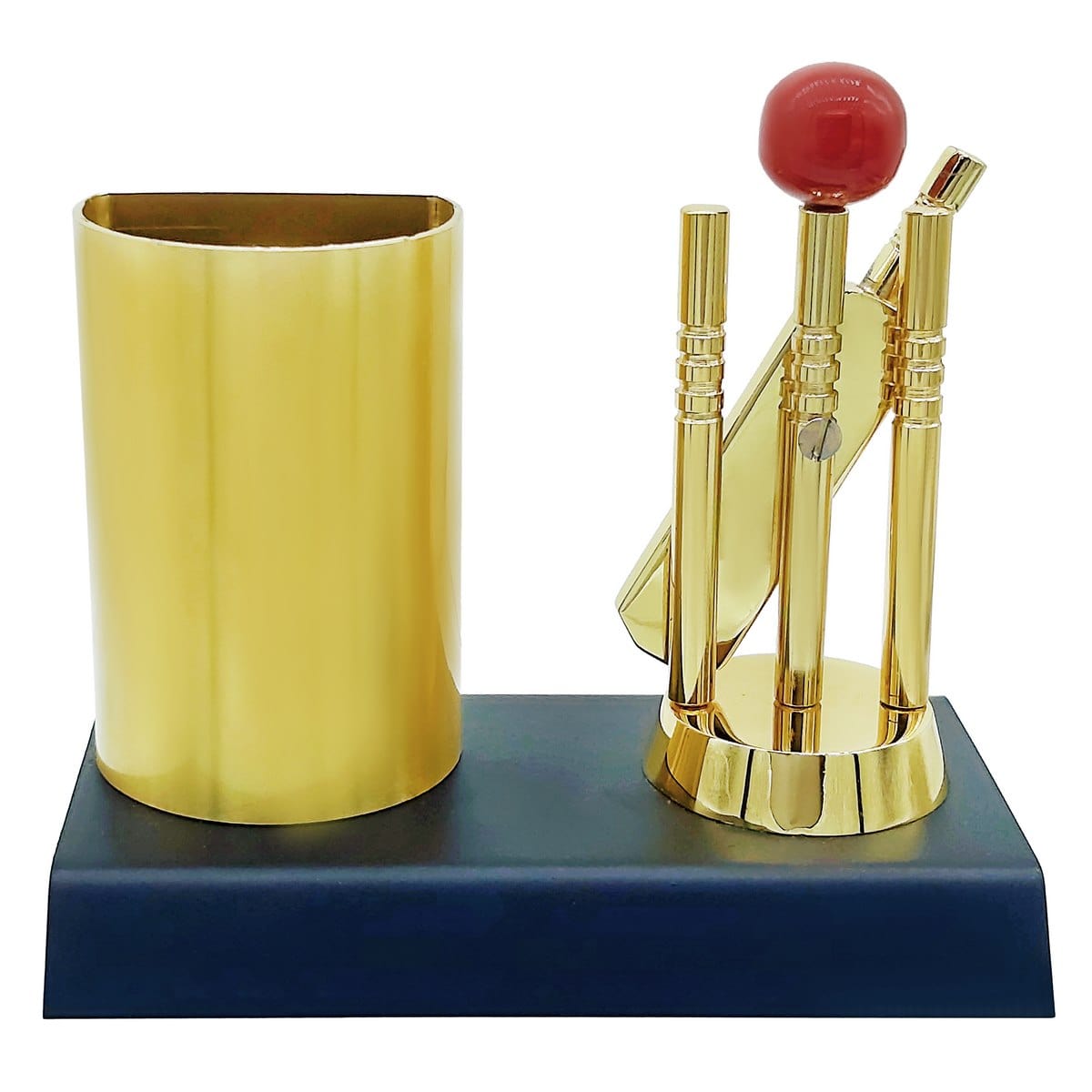 jags-mumbai 1 Pen Stand Table Top Cricket Tophi with Pen Stand Clock TT581