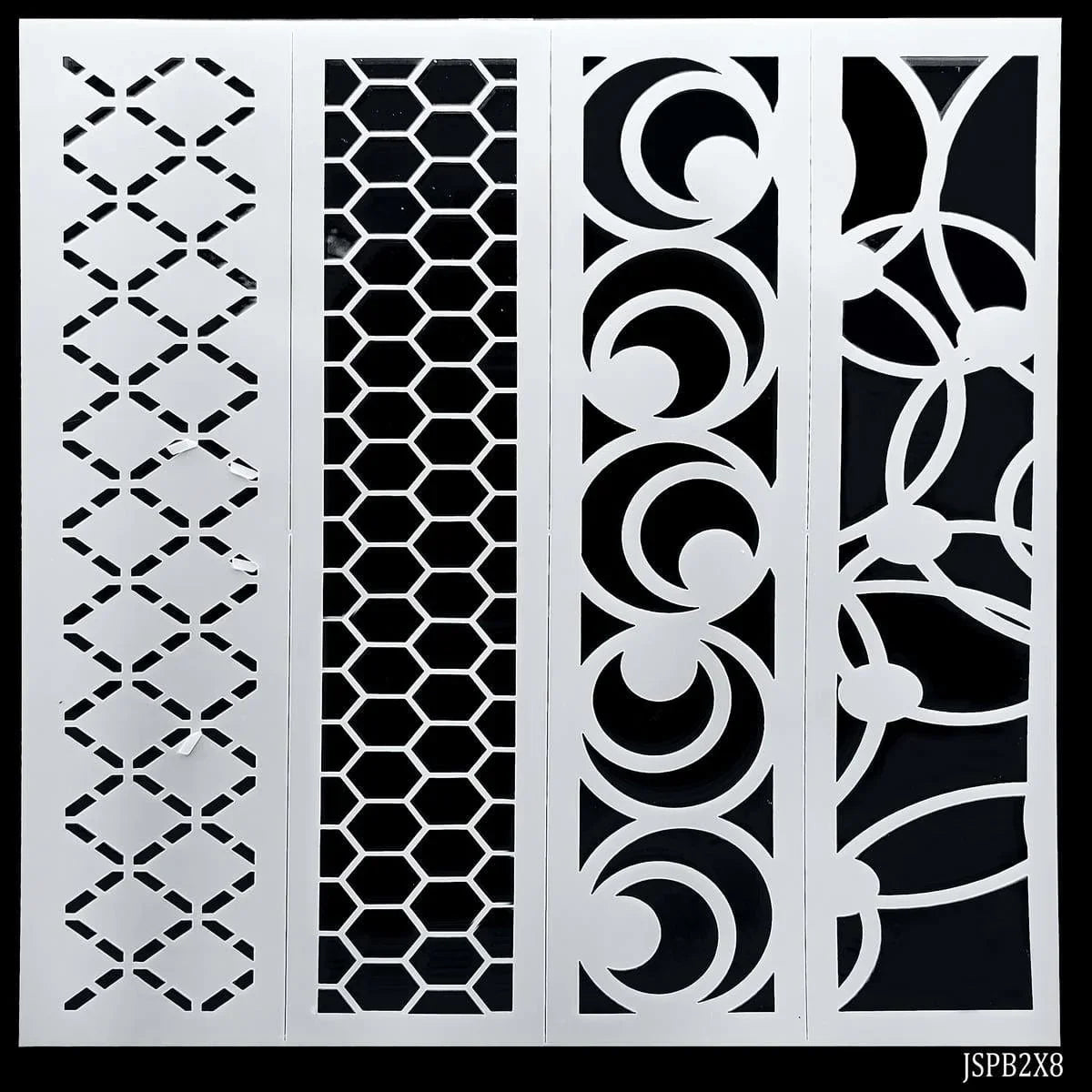 jags-mumbai 1 Stencil Plastic Jags Stencil Plastic Border 4in1 2x8 Inch JSPB2X8