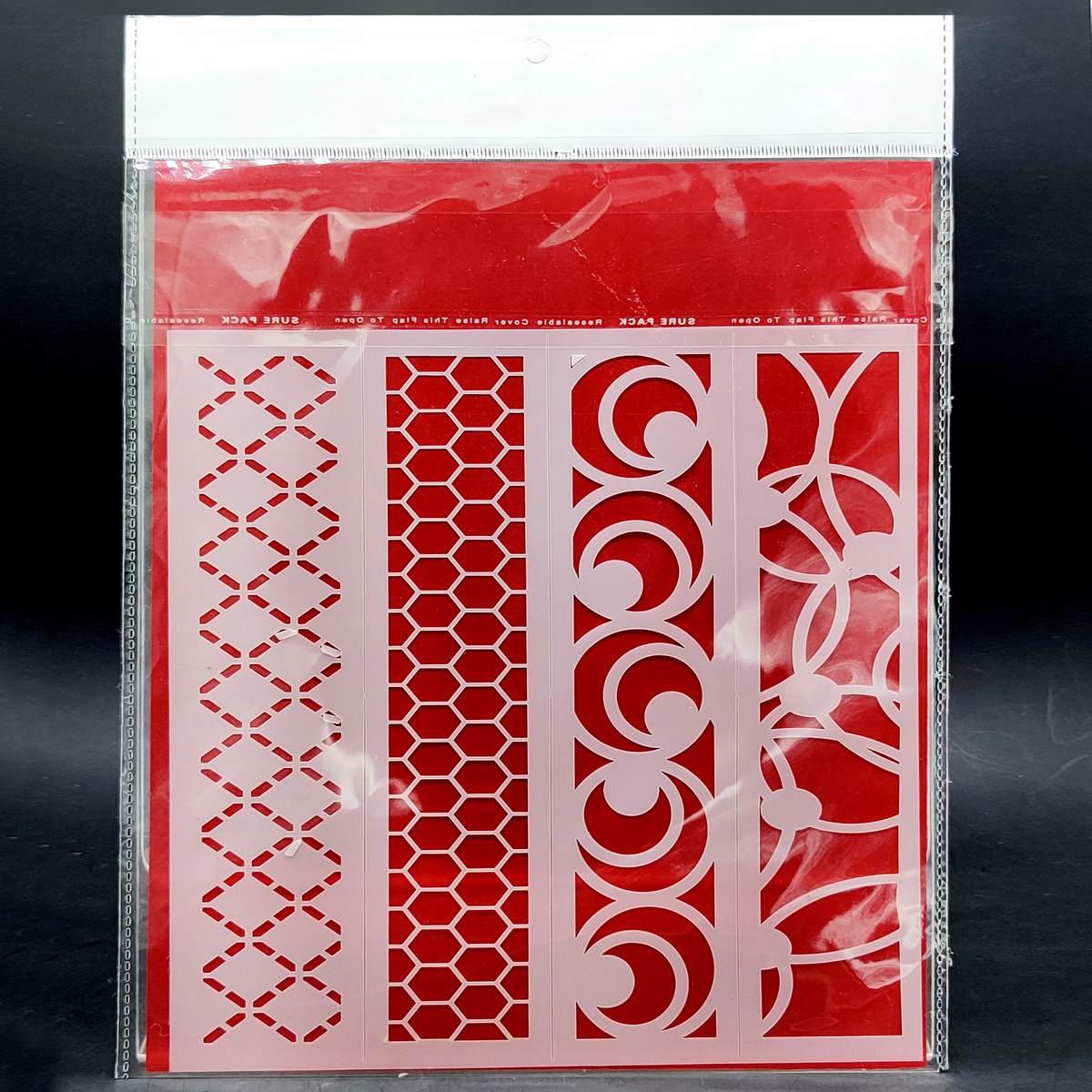 jags-mumbai 1 Stencil Plastic Jags Stencil Plastic Border 4in1 2x8 Inch JSPB2X8