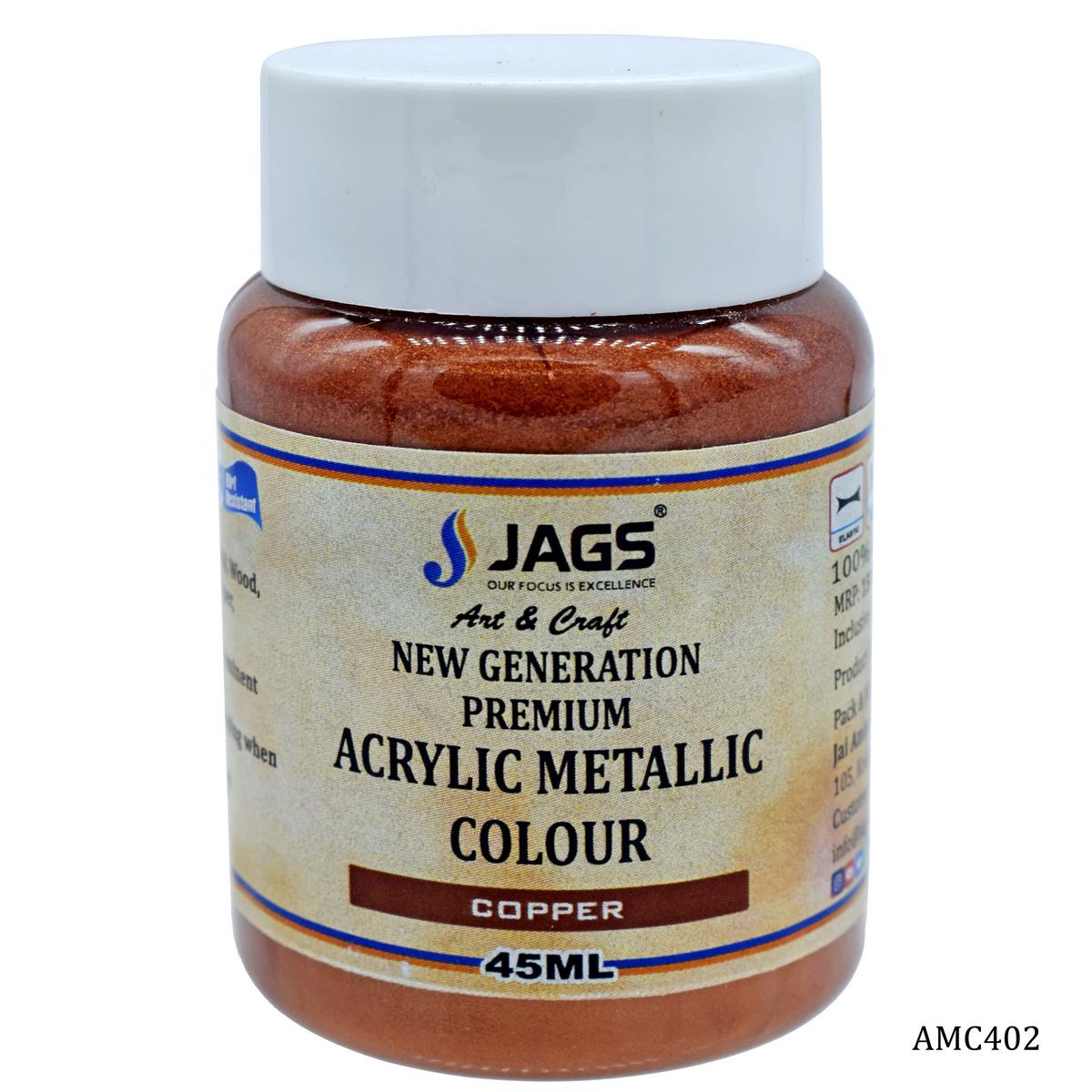 jags-mumbai Acrylic & Glass Colours Acrylic Metallic Col 45Ml Copper Code 101 AMC402