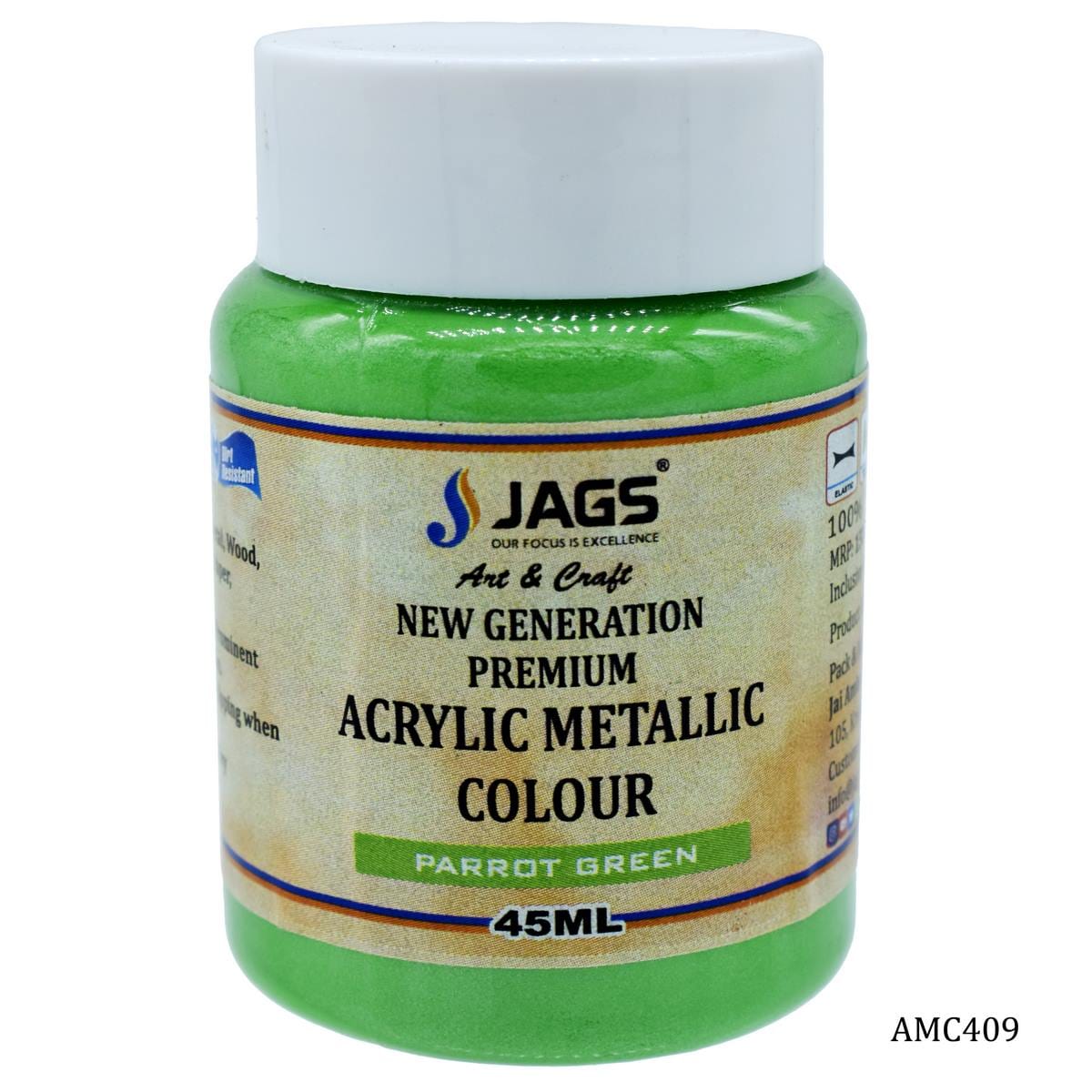 jags-mumbai Acrylic & Glass Colours Acrylic Metallic Col 45Ml Parr Green Code 501 AMC409