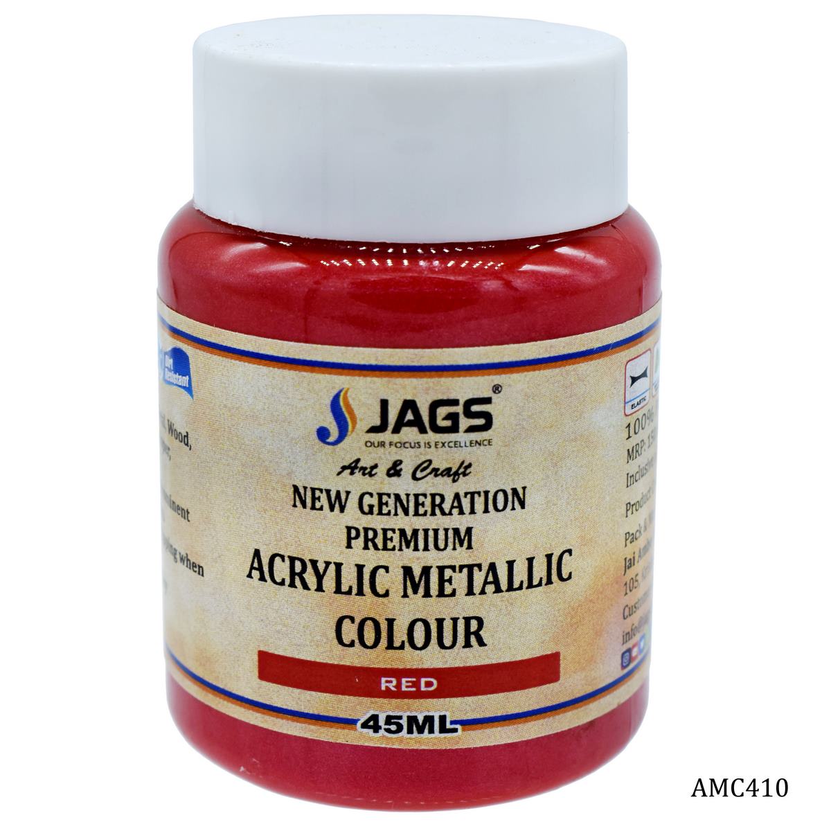 jags-mumbai Acrylic & Glass Colours Acrylic Metallic Col 45Ml Red Code 509 AMC410