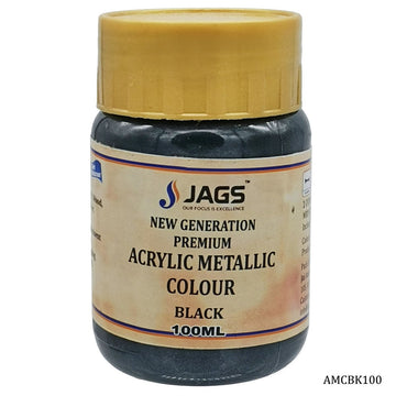 jags-mumbai Acrylic & Glass Colours Acrylic Metallic Col.Black 510 AMCBK100