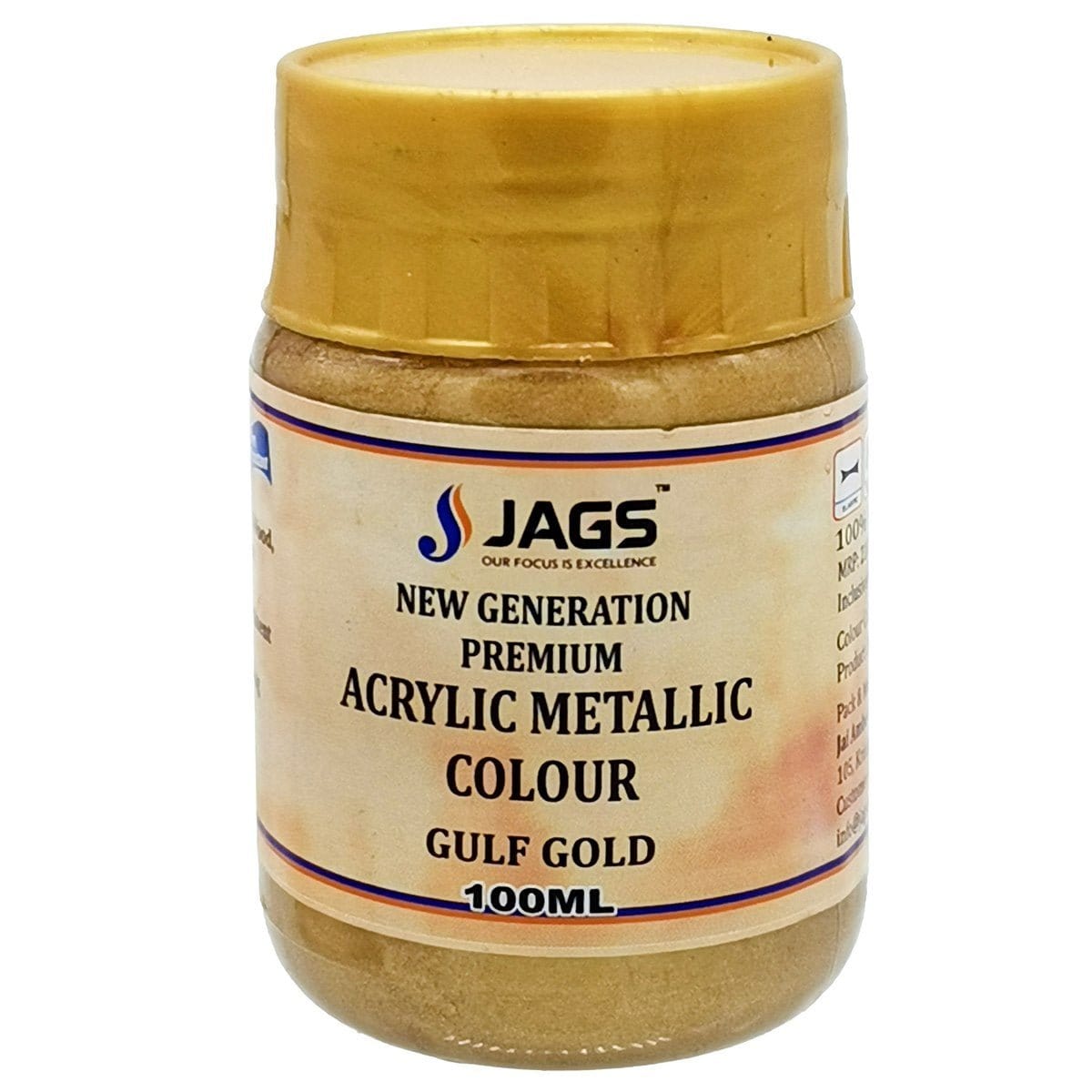 jags-mumbai Acrylic & Glass Colours Acrylic Metallic Col.Gulf Gold 111 AMCGG100