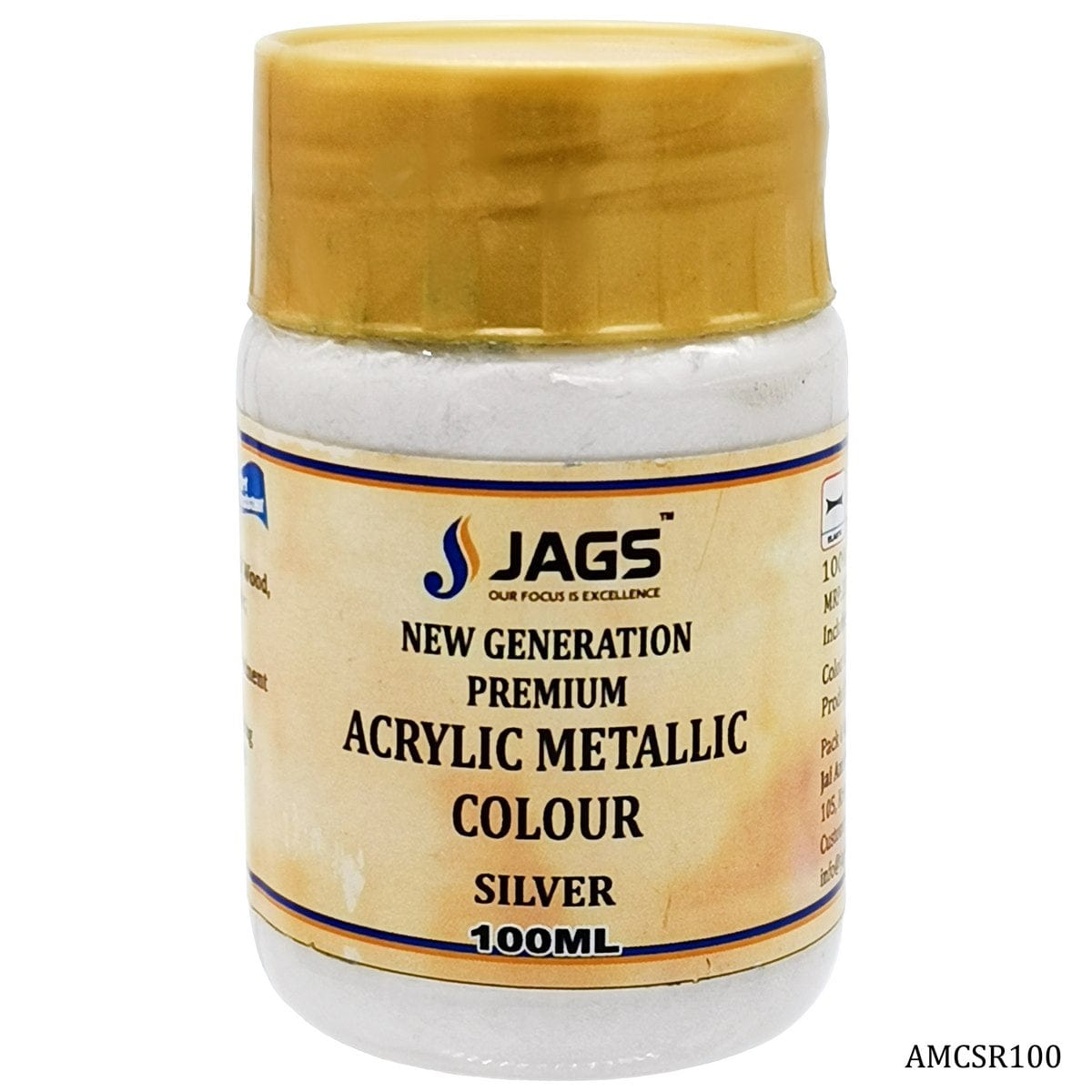 jags-mumbai Acrylic & Glass Colours Acrylic Metallic Col Silver 103 AMCSR100