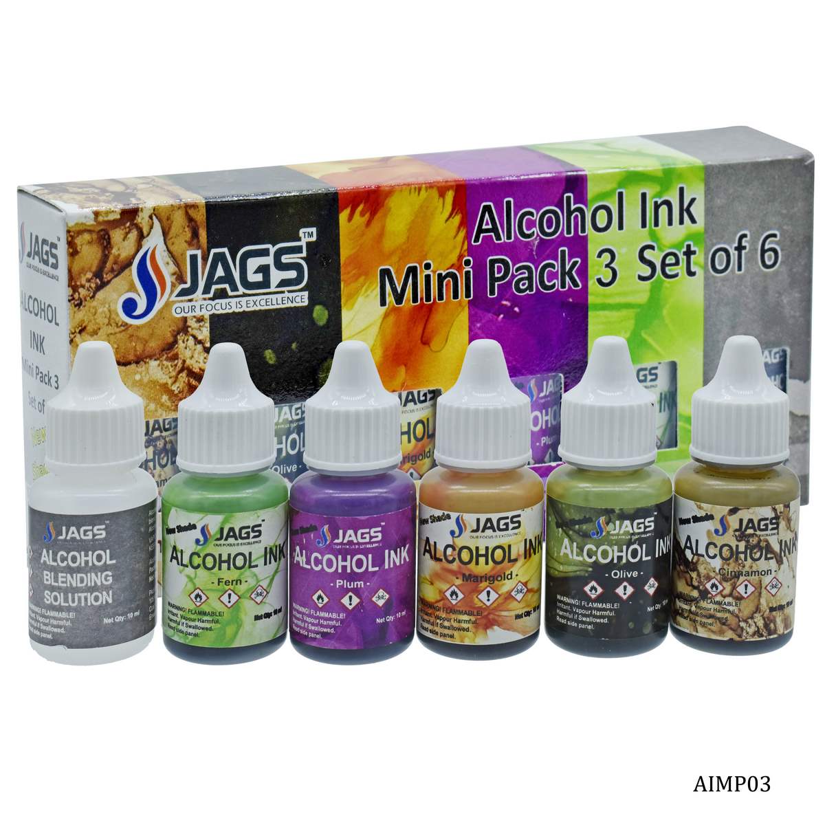 jags-mumbai Alcohol Inks Alcohol Ink Mini Pack 3 - Set of 6 AIMP03