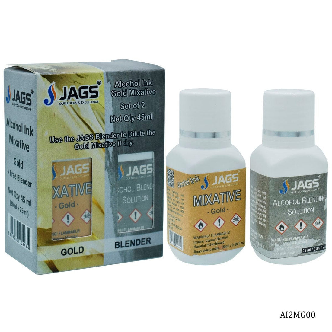 jags-mumbai Alcohol Inks Alcohol Ink Mixative 25ML Gold AI2MG00