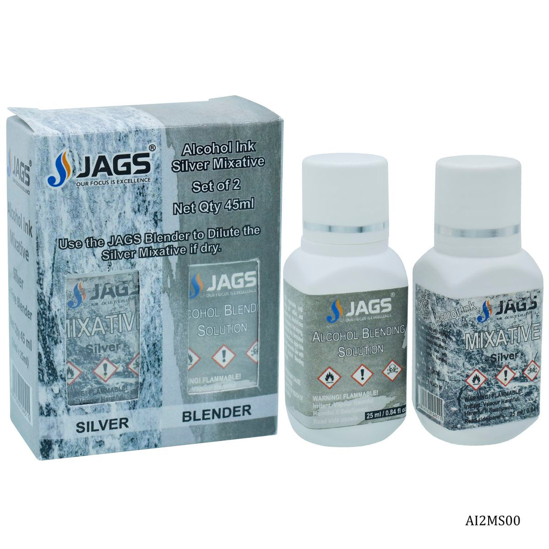 jags-mumbai Alcohol Inks Alcohol Ink Mixative 25ML Silver AI2MS00