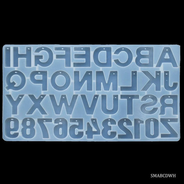 (Quick Drying) ABCD- Alphabet resin  Mould with keychain ring hole (silicon  Mould)- Premium Quality