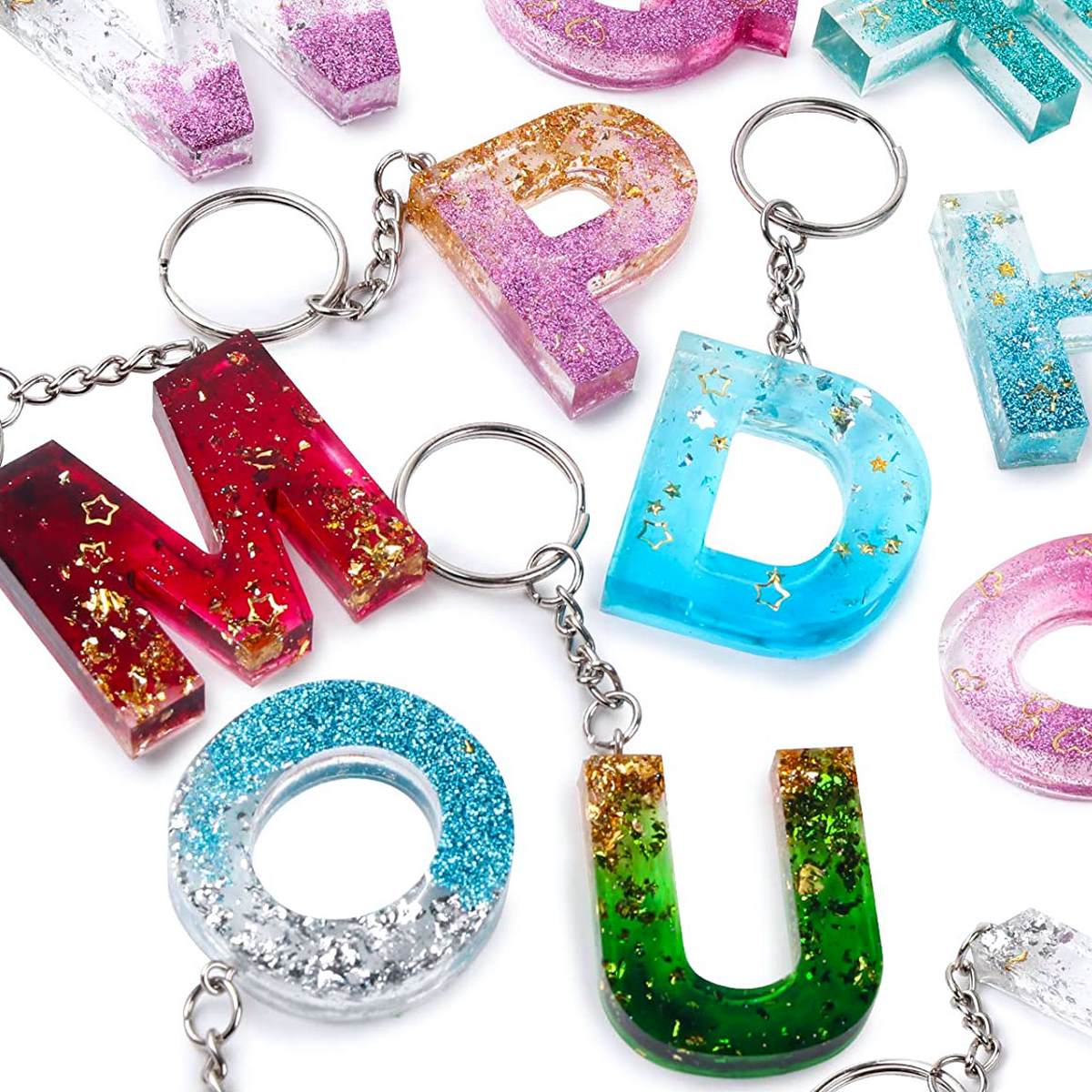 jags-mumbai Alphabet (Quick Drying) ABCD- Alphabet resin mold with keychain ring hole (silicon mold)- Premium Quality