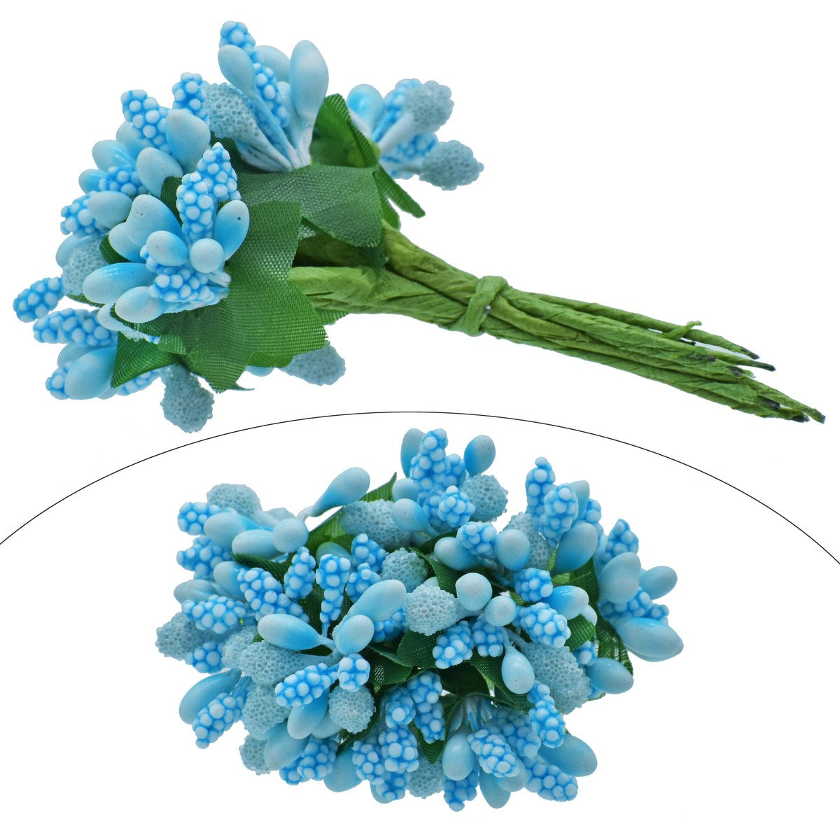 jags-mumbai Artificial Flower Artificial Flower Pollens 144 Pics Blue