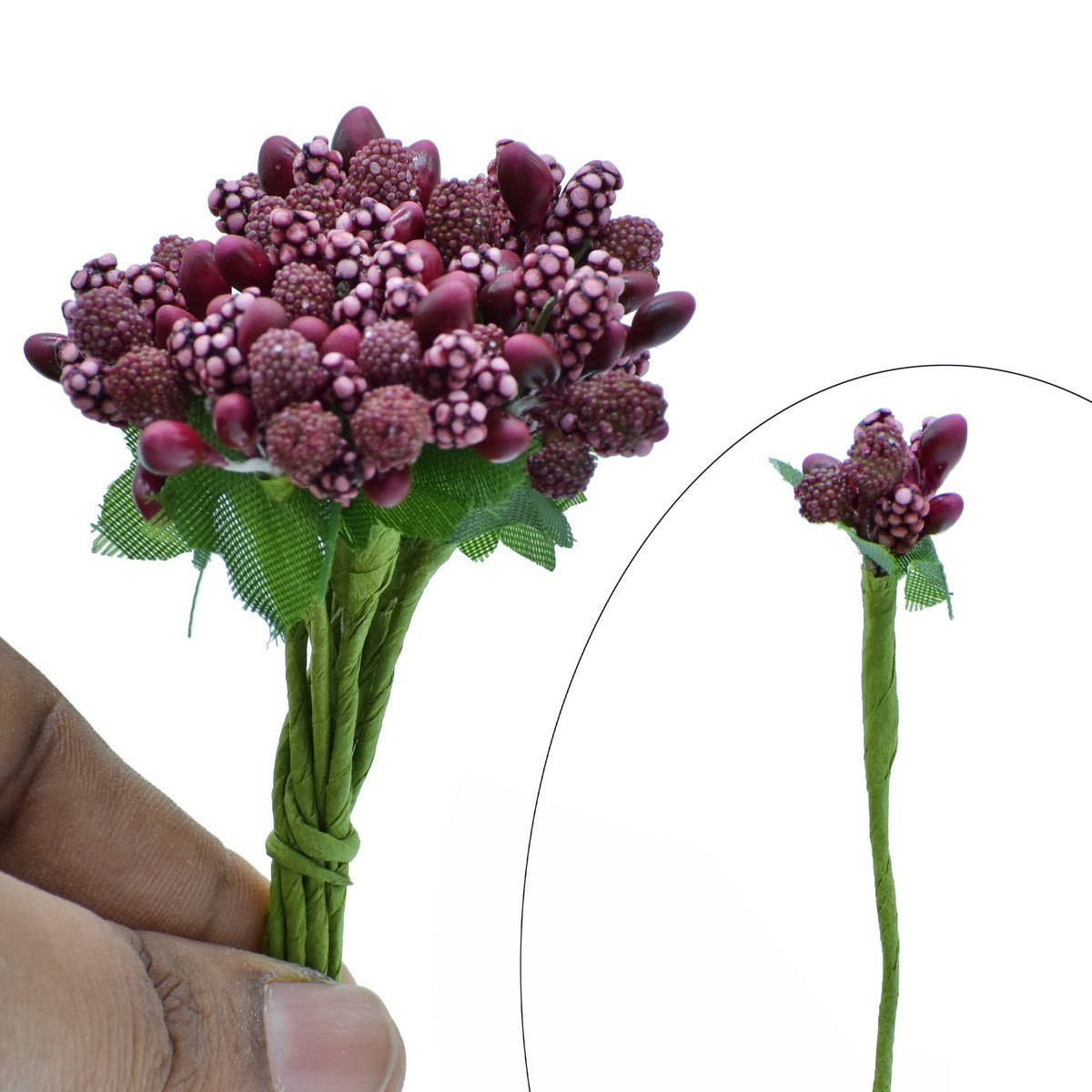 jags-mumbai Artificial Flower Artificial Flower Pollens (144 Pics Brown)