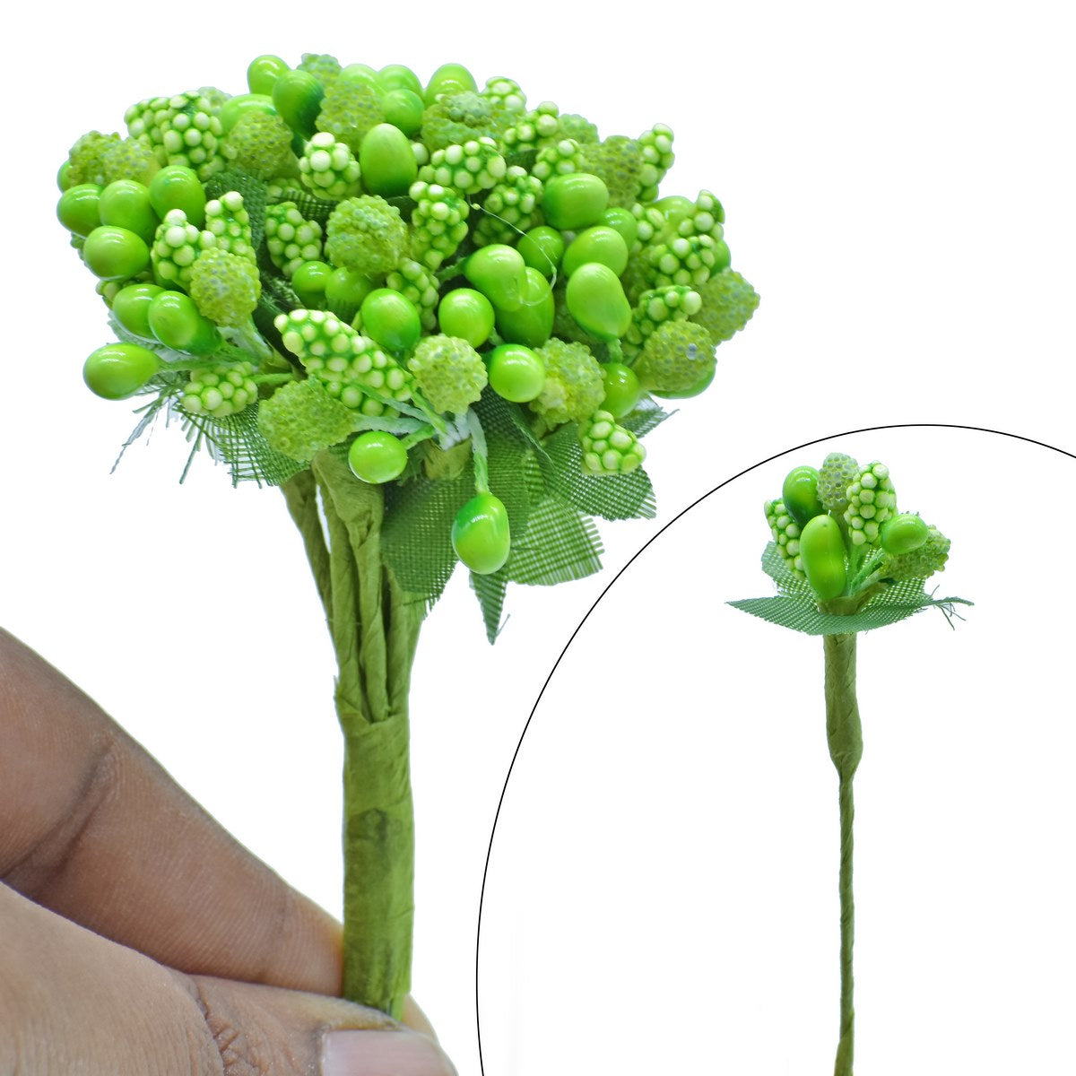 jags-mumbai Artificial Flower Artificial Flower Pollens 144 Pics Green