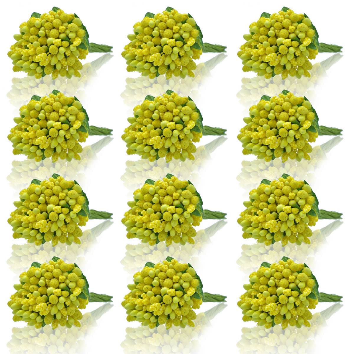 jags-mumbai Artificial Flower Artificial Flower pollens 144 Pics Yellow