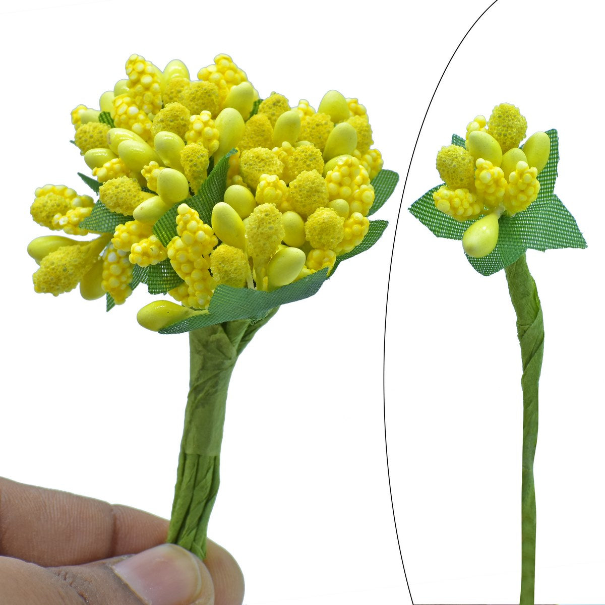 jags-mumbai Artificial Flower Artificial Flower pollens 144 Pics Yellow