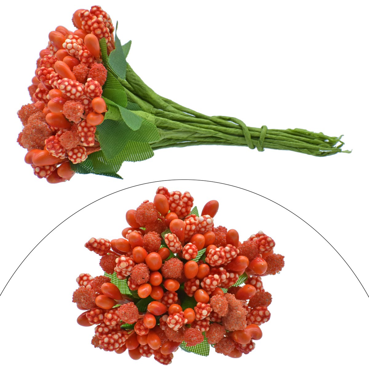 jags-mumbai Artificial Flower Artificial Flower Polons 144 Pics Orange