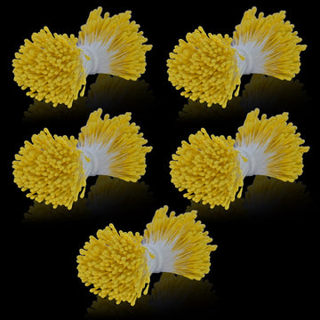 Artificial Flower Polons Pack Of 5 Bold Yellow