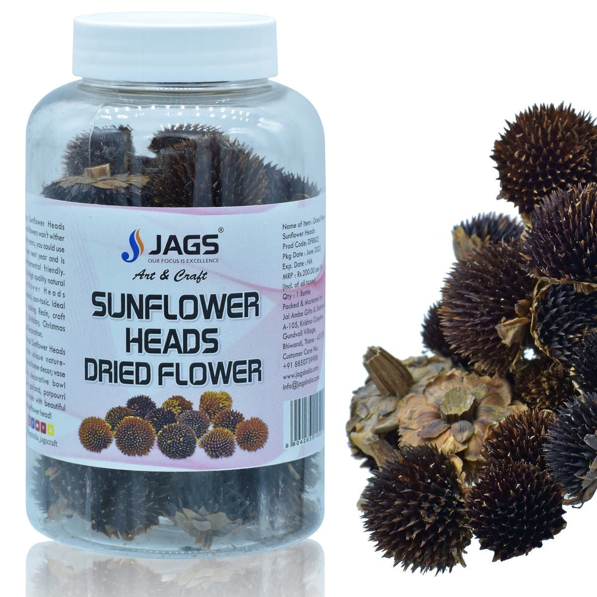 jags-mumbai Artificial Flower Dried Flower Sunflower Heads 40GM