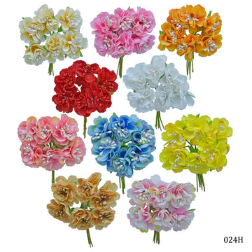 jags-mumbai Artificial Flowers Art Cloth Flower (024#) 60Pcs