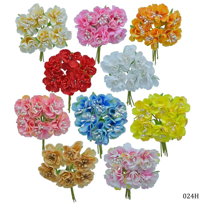 Art Cloth Flower (024#) 60Pcs
