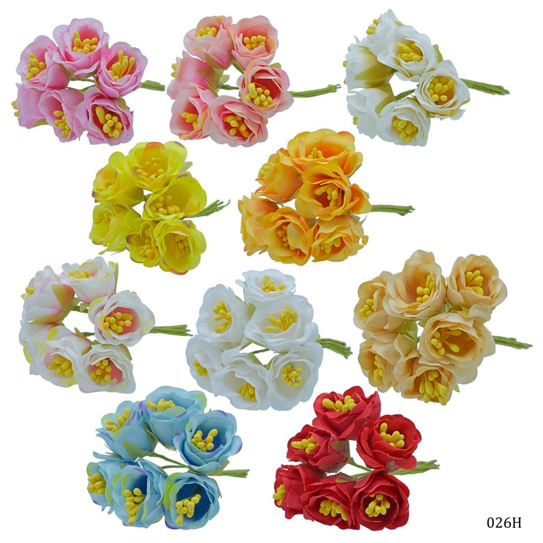 jags-mumbai Artificial Flowers Art Cloth Flower (026#) 60Pcs 026H