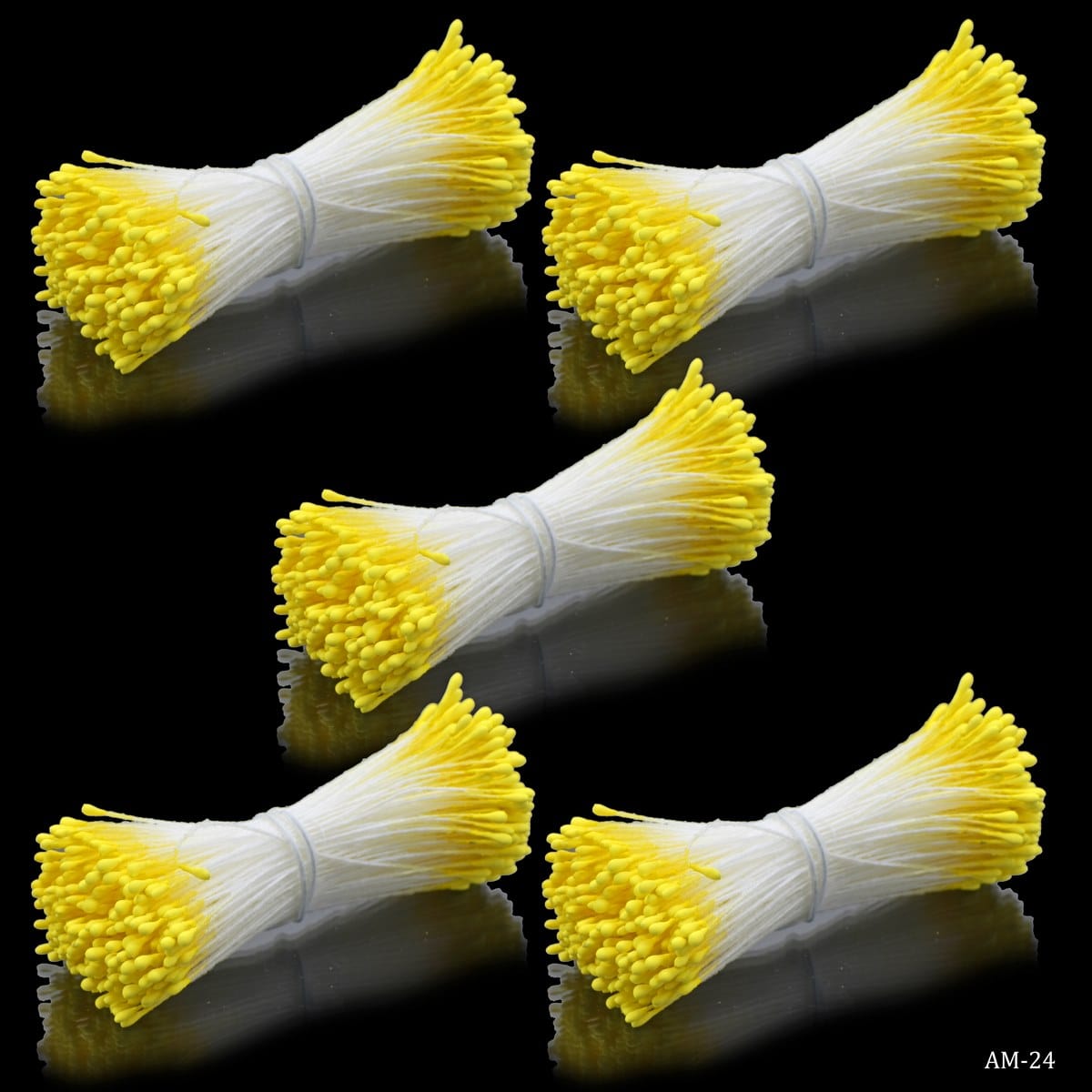 jags-mumbai Artificial Flowers Artificial Flower Polons Pack Of 5 Yellow AFP4-YW