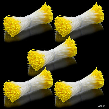 jags-mumbai Artificial Flowers Artificial Flower Polons Pack Of 5 Yellow AFP4-YW