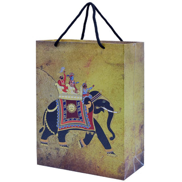 Jags Paper Bag Medium Decorated Elephant A4 JPBM00 Pack of 12 Pcs