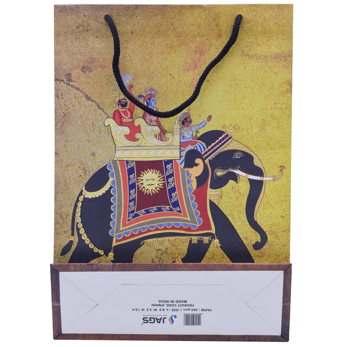 jags-mumbai Bag Jags Paper Bag Medium Decorated Elephant A4 JPBM00 (Contain 1 Unit2)
