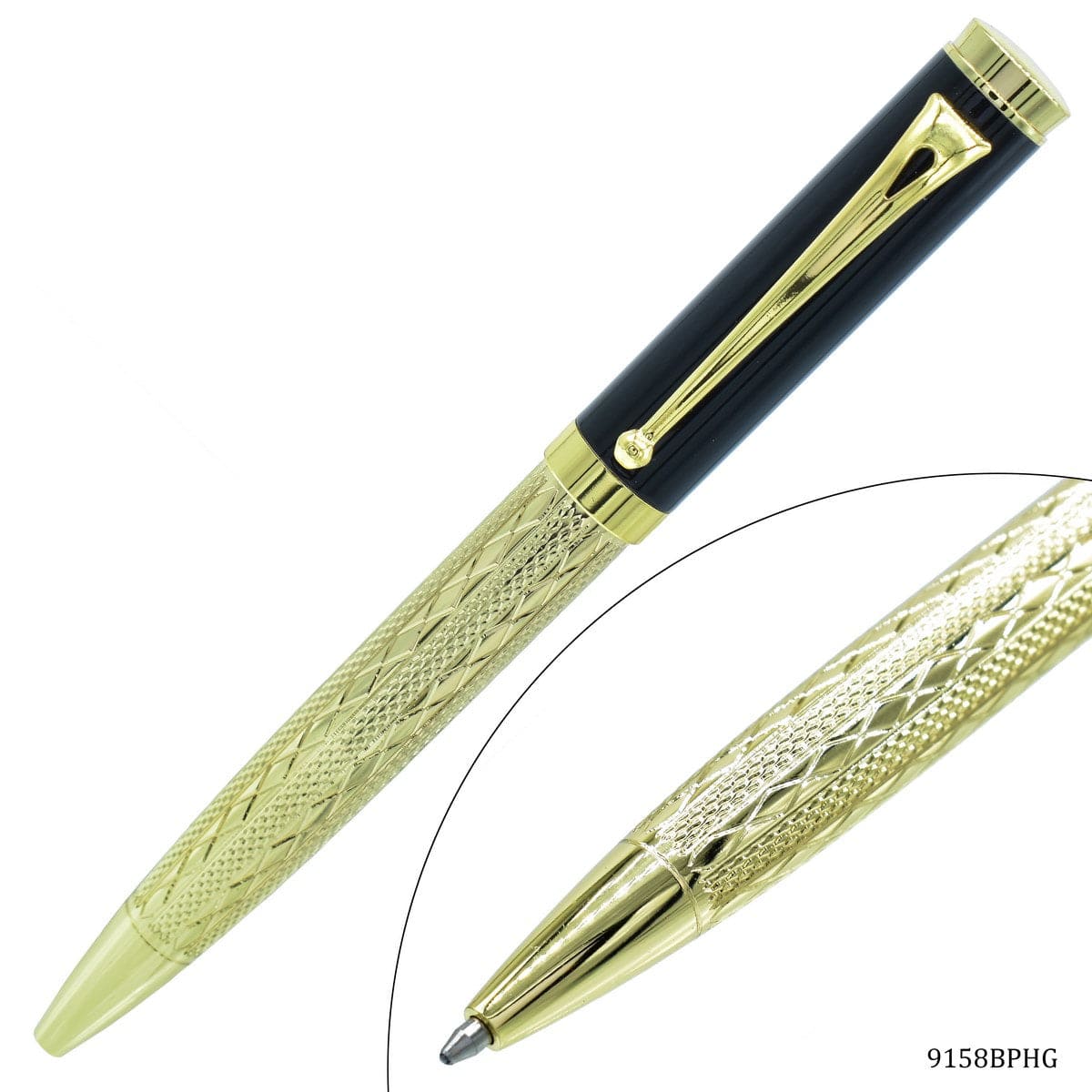 jags-mumbai Ball Pens Ball Pen Half Gold and Black Colour Golden Clip 9158BPHG