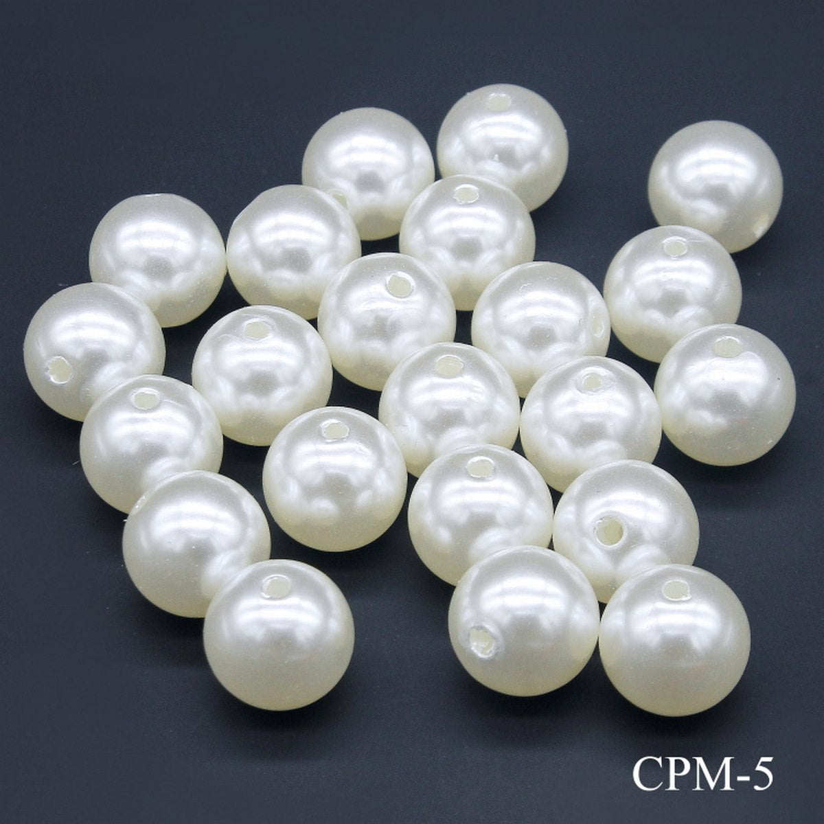 jags-mumbai Beads Jags Craft Beads Pearl Colour 14mm 25gm CPM-5