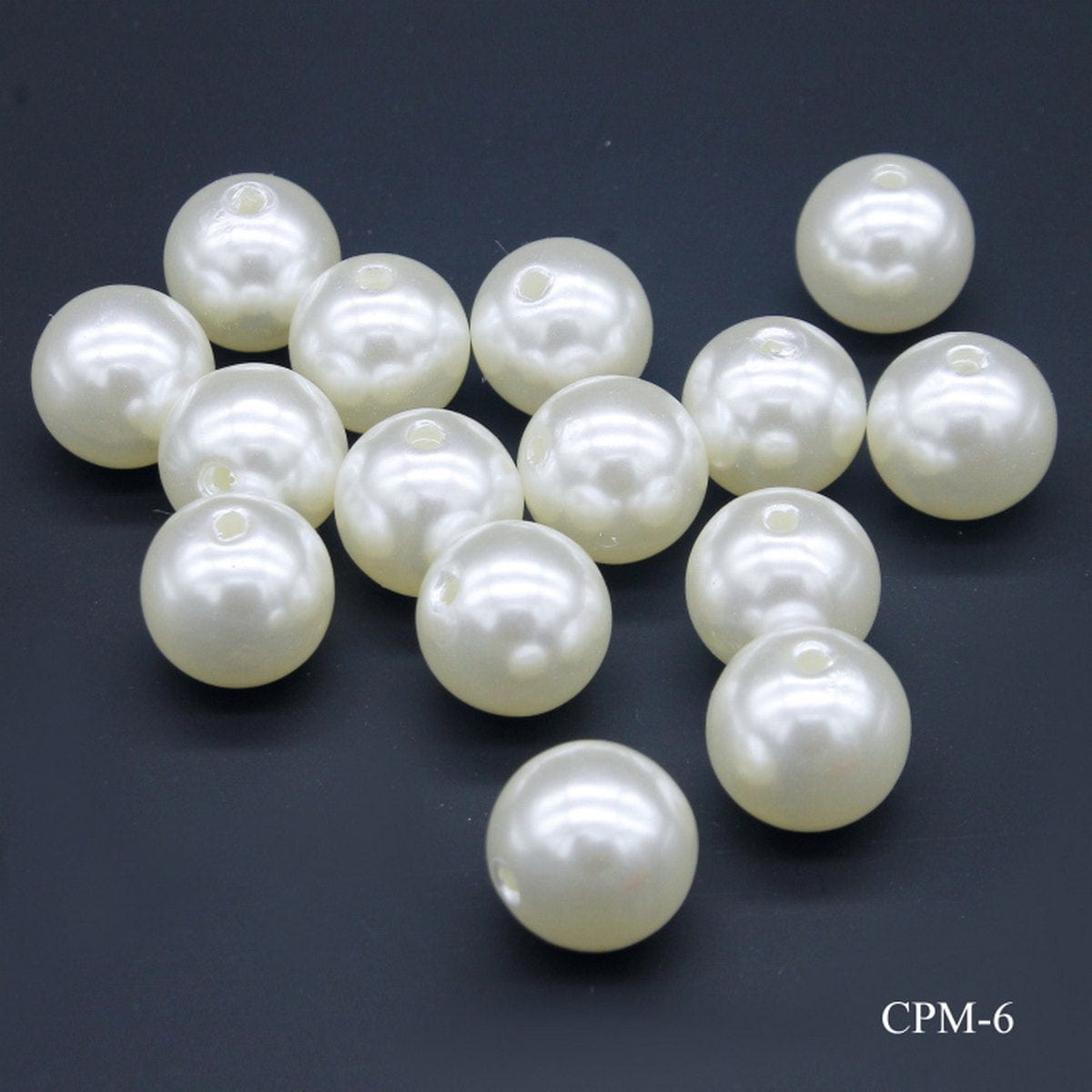 jags-mumbai Beads Jags Craft Beads Pearl Colour 16mm 25gm CPM-6