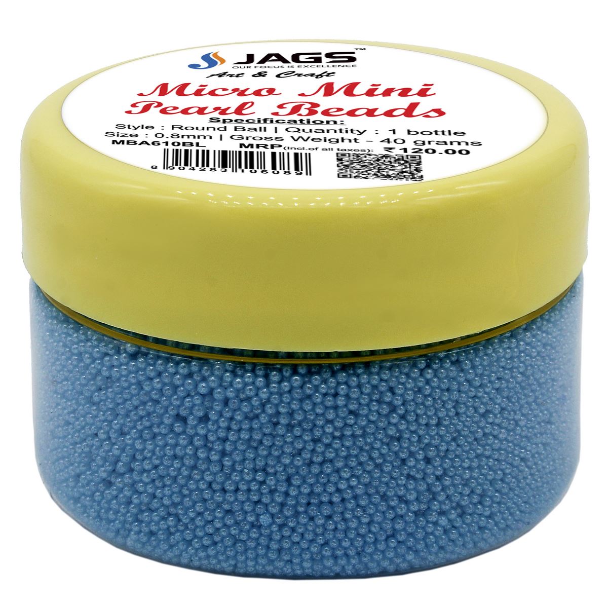 jags-mumbai Beads Micro Mini Pearl Beads 45gm Net Blue MBA610BL