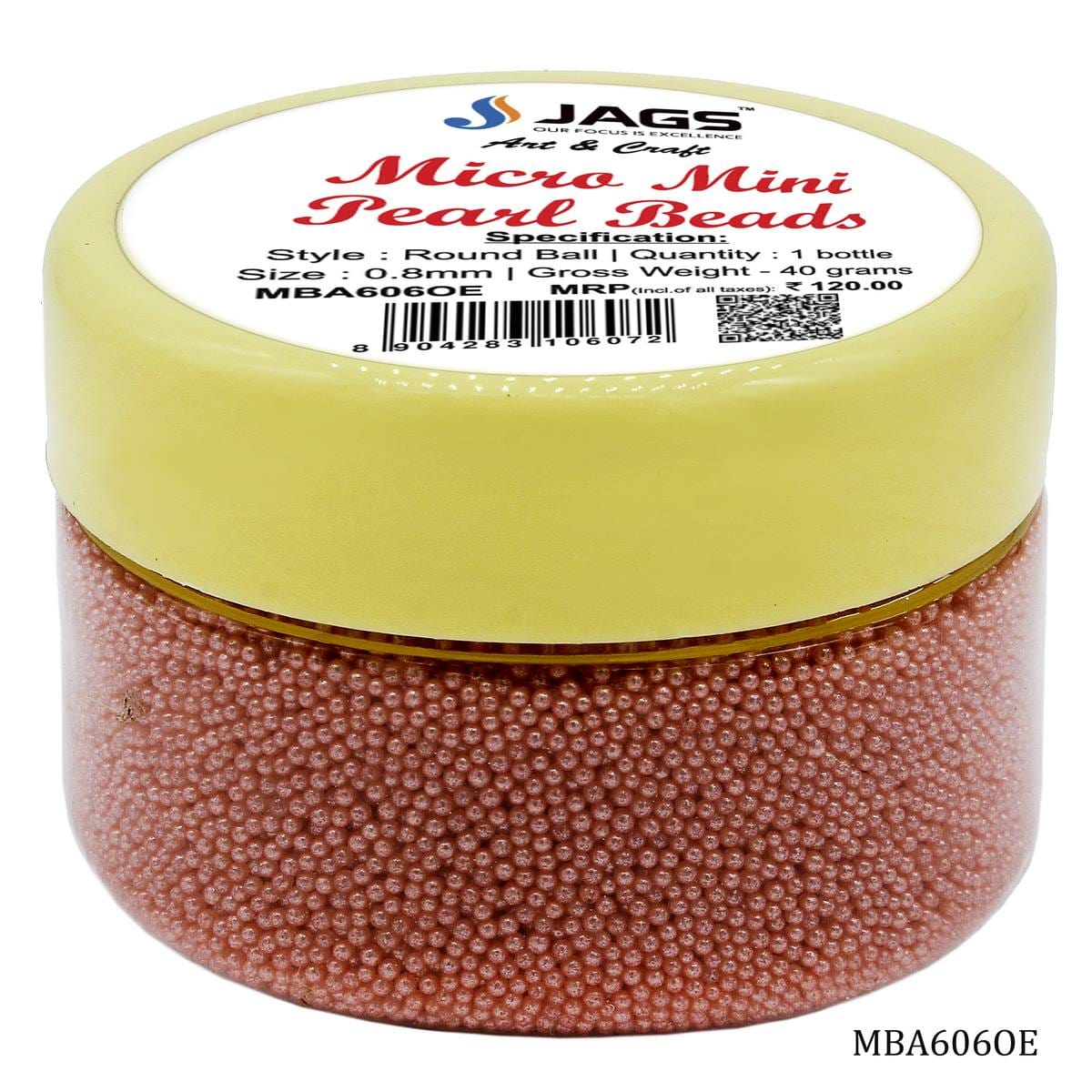 jags-mumbai Beads Micro Mini Pearl Beads 45gm Net Orange