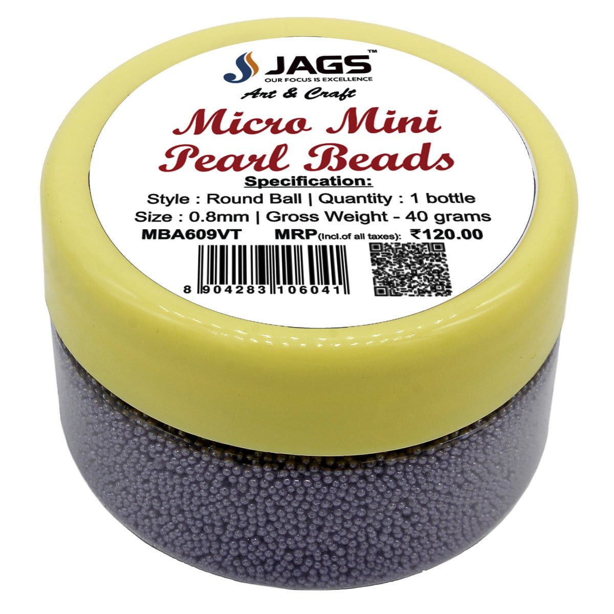 jags-mumbai Beads Micro Mini Pearl Beads 45gm Net Violet