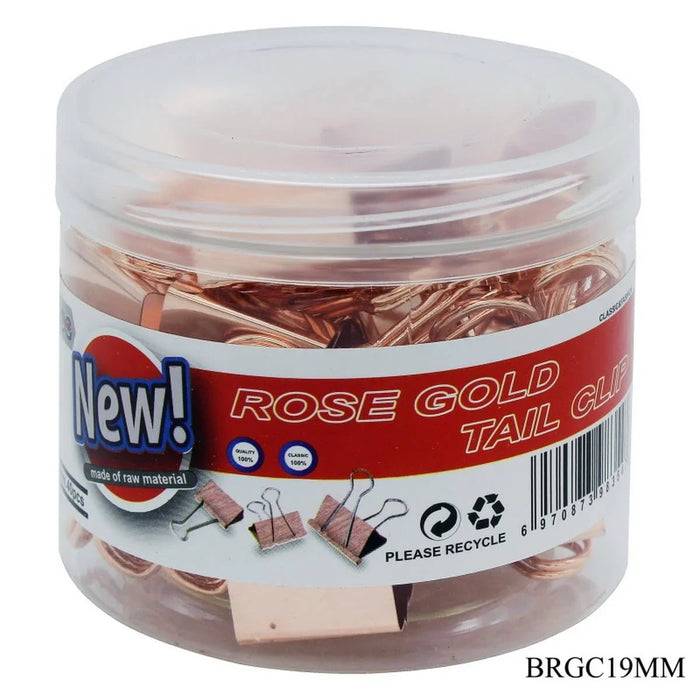 Chic Rose Gold Binder Clips - 19mm (40pcs) Pack of 1