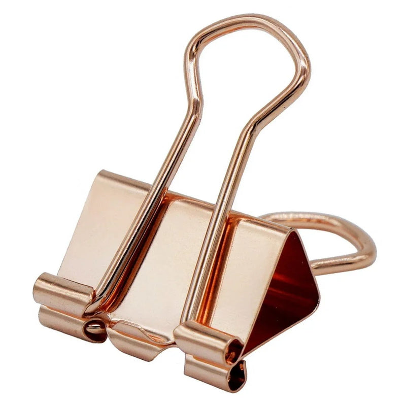 jags-mumbai Binder Clips & Pins Chic Rose Gold Binder Clips - 19mm (40pcs Box)