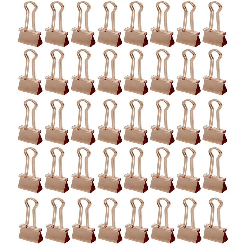 jags-mumbai Binder Clips & Pins Chic Rose Gold Binder Clips - 19mm (40pcs Box)