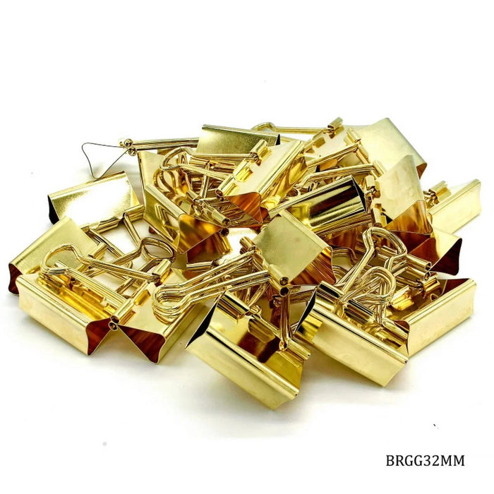 Deluxe Gold Jumbo Binder Clips - 32mm (24pcs Box)